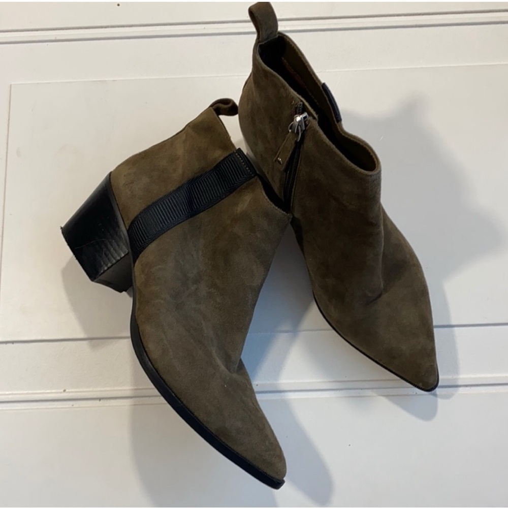 New Linea Paolo Sevilla II Suede Bootie Dark Olive 7 - Picture 1 of 7